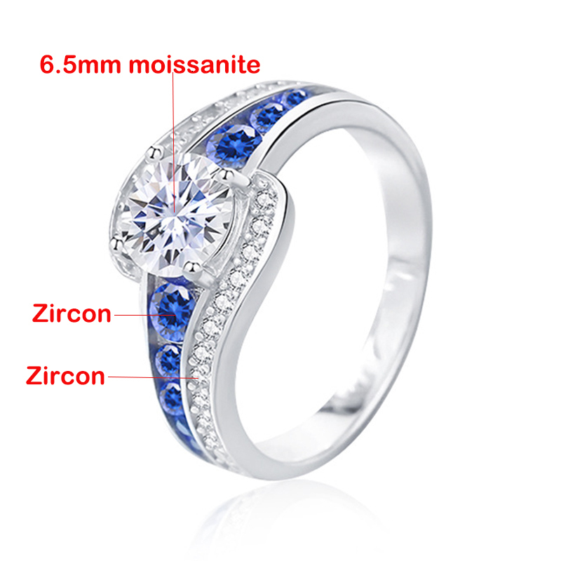 Wedding Rings TFGLBU 1CT Excellent Cut Ring for Women 100 925 Sterling Sliver Sparkling Gemstone Band Charms Jewelry Making 230822