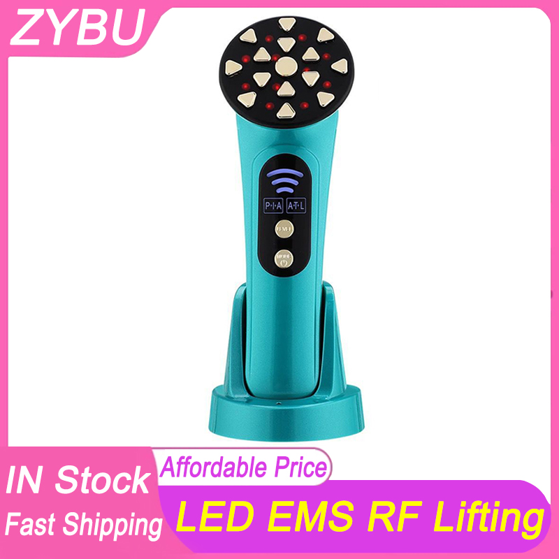 RF EMS Micro Current Beauty Device Facial Lifting Massager Radio Frequency Skin Rejuvenation Instrument Led Light Therapy Anti Aging Wrinkle