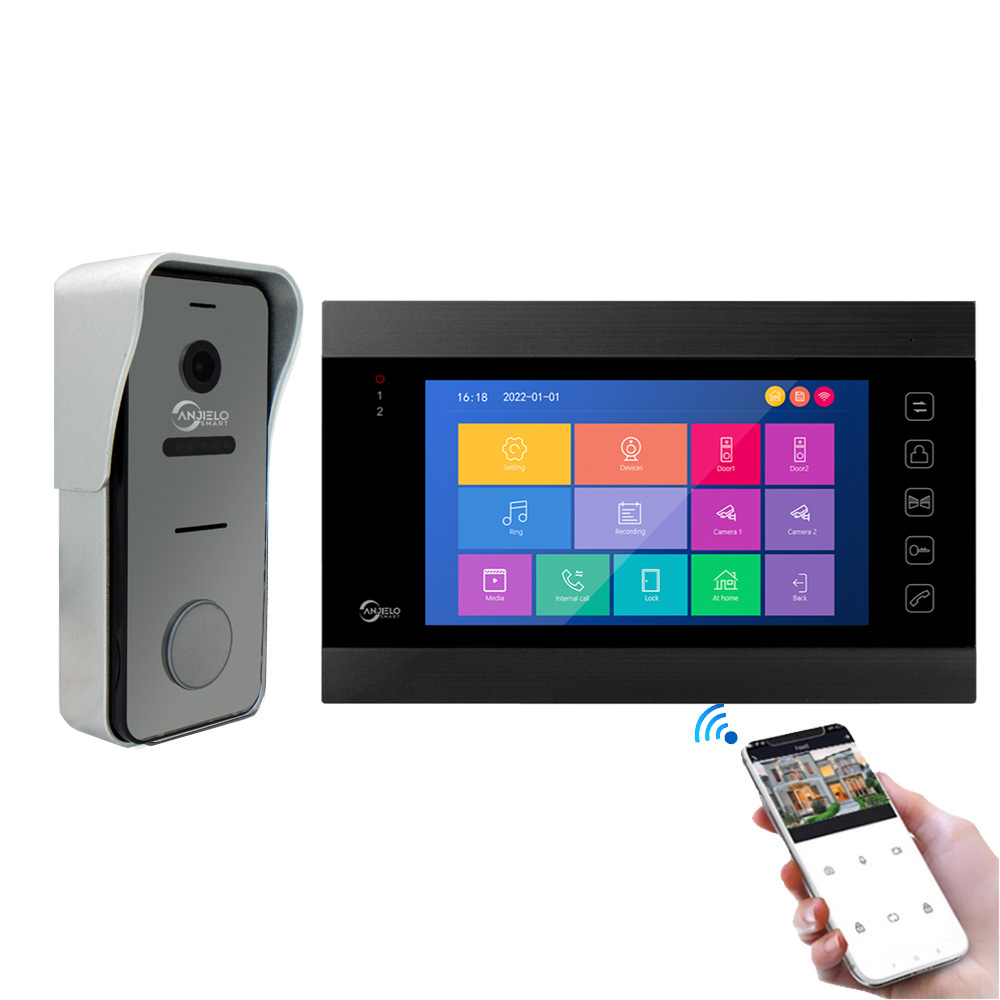 Latest 7 Inch Screen Monitor with Wide Angle Video Doorbell Camera Night Vision Video Doorphone System For Apartment