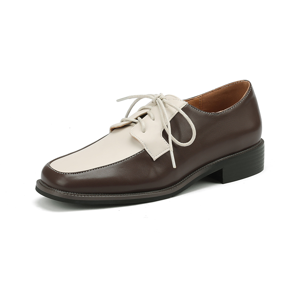 Dress Shoes British Style Women Lace Up Oxfords New SpringAutumn Brogue Flat For Casual Flats Ladies Black White Chaussure Femme 230823