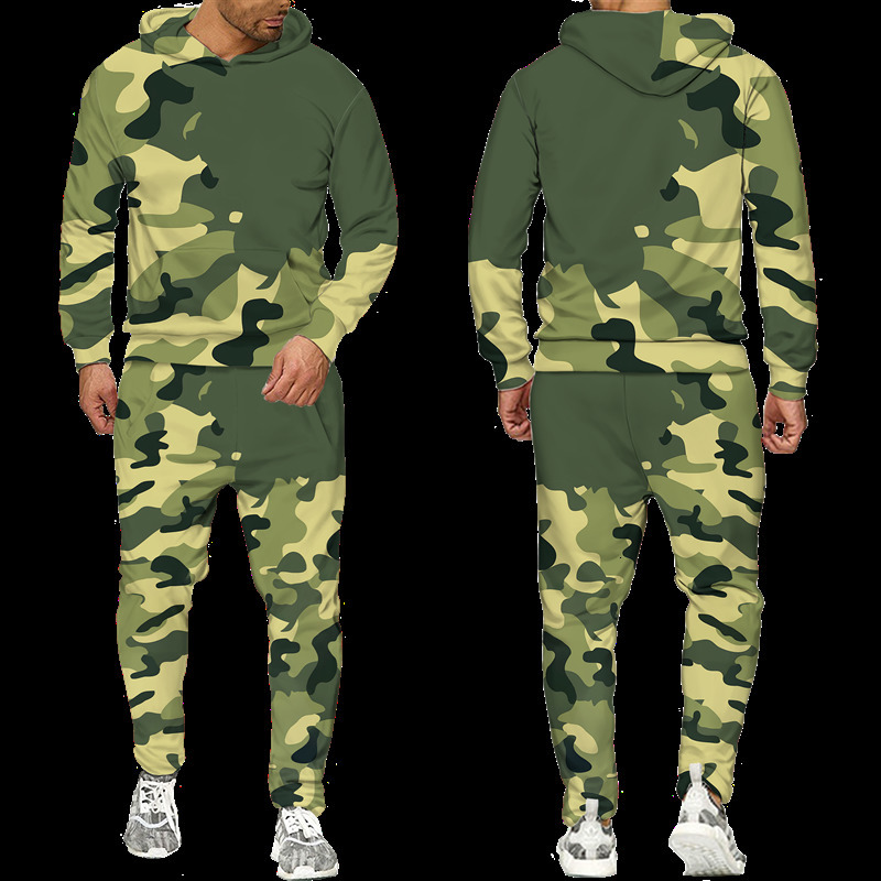 Men s Tracksuits Spring Autumn Camouflage Hoodie Pants Suit Men Women Casual Hooded Pullover Sweatshirt Set Tracksuit 2 Pieces Sportswear Outfits 2308