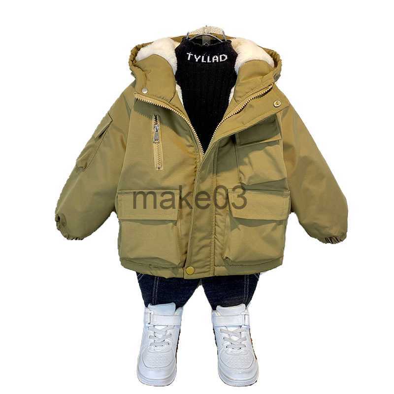 Down Coat New Winter Down Cotton Jacket Boys Black Hooded Coat Children Outerwear Clothing Teenage 38Y Kids Parka Padded Snowsuit XMP323 J230823