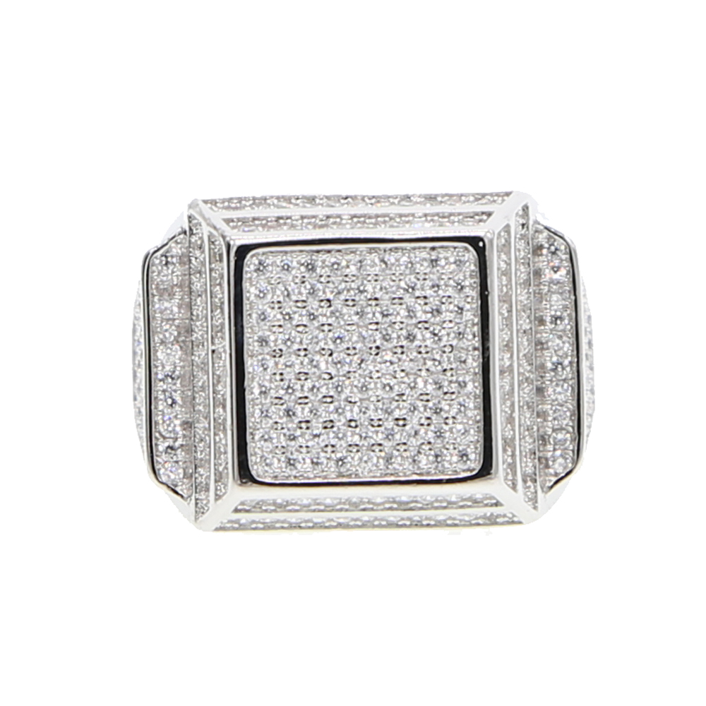 Men's Punk Full CZ Stone Hip Hop Finger Ring - 2024 Jewelry