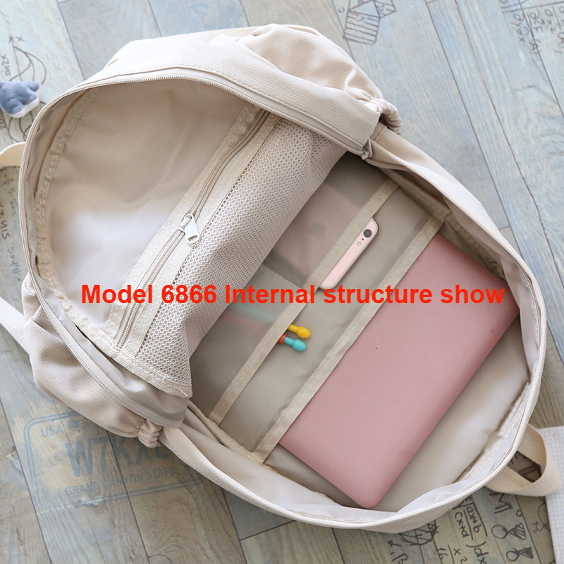 Backpacks Waterproof Nylon Women Backpack Female Travel Bag Backpacks Schoolbag for Teenage Girls Solid Color Bookbag Mochila Bookbag 230823