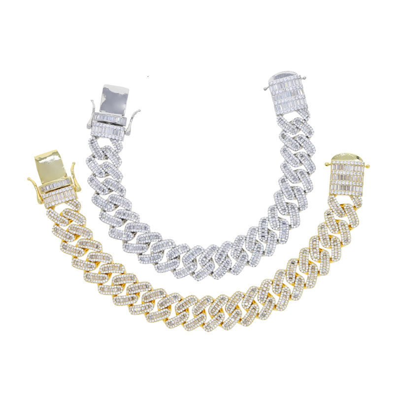 Charm Bracelets Hip Hop Bling Cubic Zirconia Paved 16mm Cuban Link Bracelet for Women Men Full s Iced Out Miami Jewelry 230822