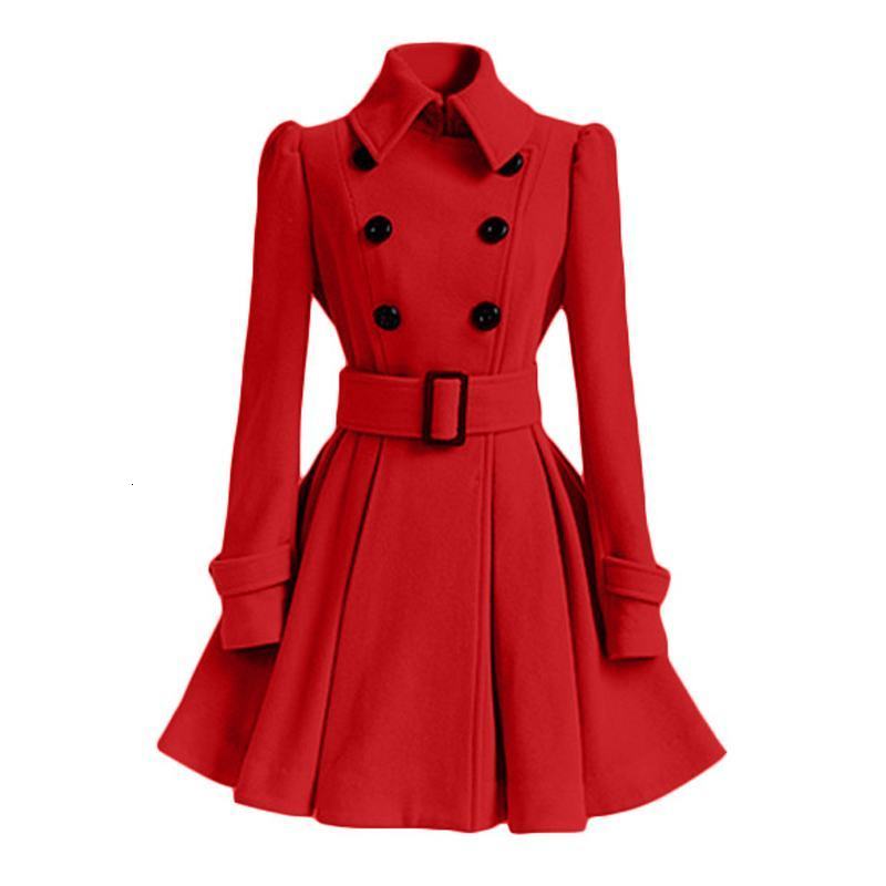 Women's Trench Coats SXXL Fashion Classic Winter Thick Coat Europe Belt Buckle Trench Coats Double Breasted Outerwear Casual Ladies Dress Coats 2