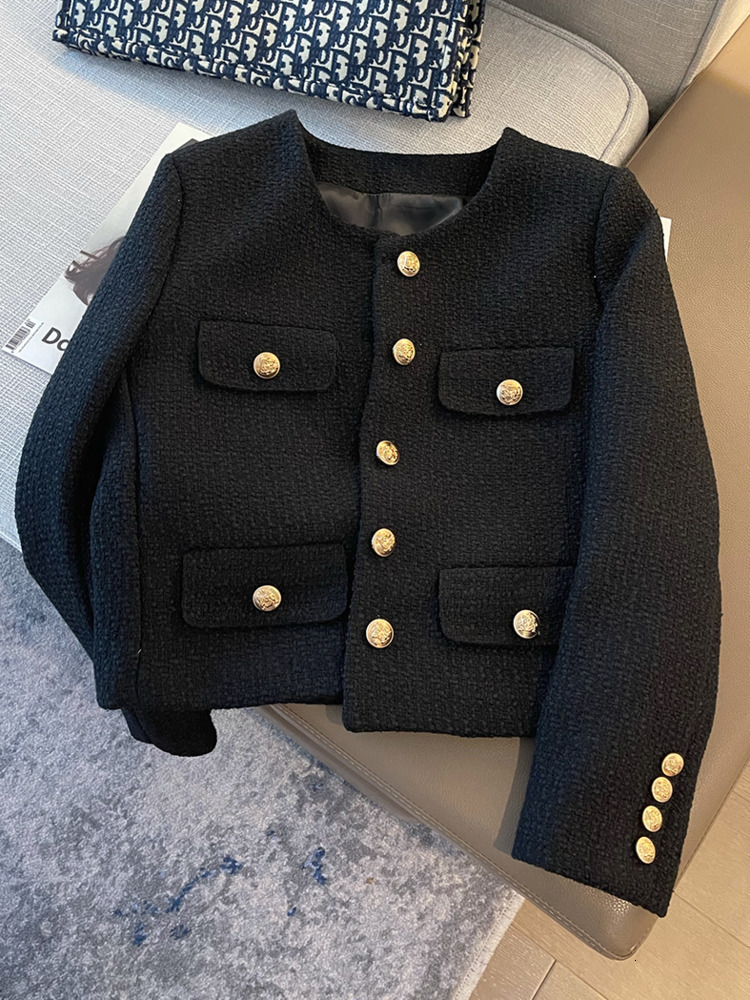 Women s Jackets Autumn Winter Small Fragrant Tweed Jacket Coat Women Vintage Woolen Short Coats Streetwear Elegant Casual Slim Outwear Crop Top 230822