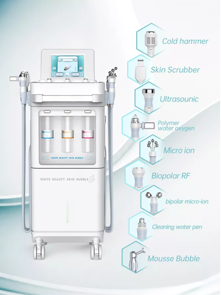 Top sale Deep Clean Skin Facial Equipment 9 in 1 White beauty skin bubble machine Hydro Dermabrasion Machine