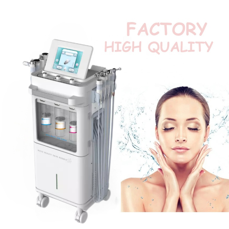 9-in-1 Hydrogen Aqua Peel Water Dermabrasion RF Ultrasonic BIO Skin Lift Oxygen Jet Peel Machine with Mousse Bubble Pen