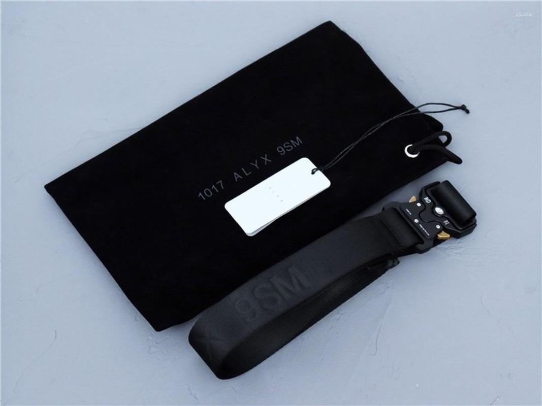 Belts 1017 ALYX 9SM Classic Rollercoaster Belt Men Women Silvery Metal Buckle Jacquard Labeled Y2k