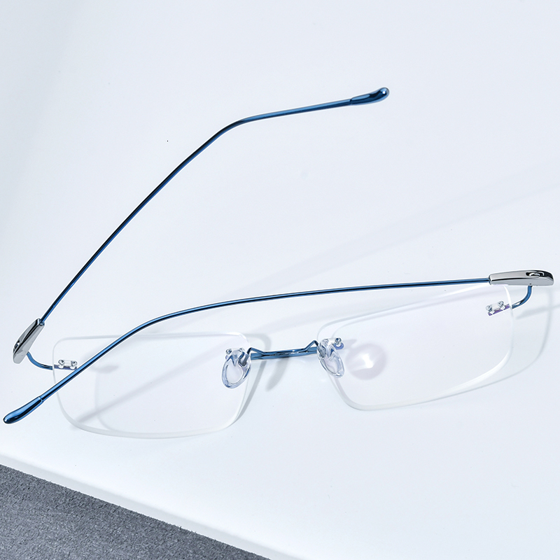 Fashion Sunglasses Frames FONEX Rimless Glasses Frame Men Square Prescription Frameless Eyeglasses Women Optical Screwless Eyewear F85708 230822