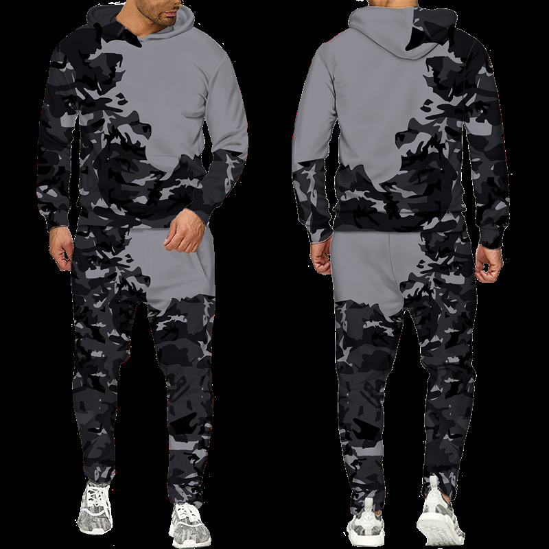 Men s Tracksuits Spring Autumn Camouflage Hoodie Pants Suit Men Women Casual Hooded Pullover Sweatshirt Set Tracksuit 2 Pieces Sportswear Outfits 2308
