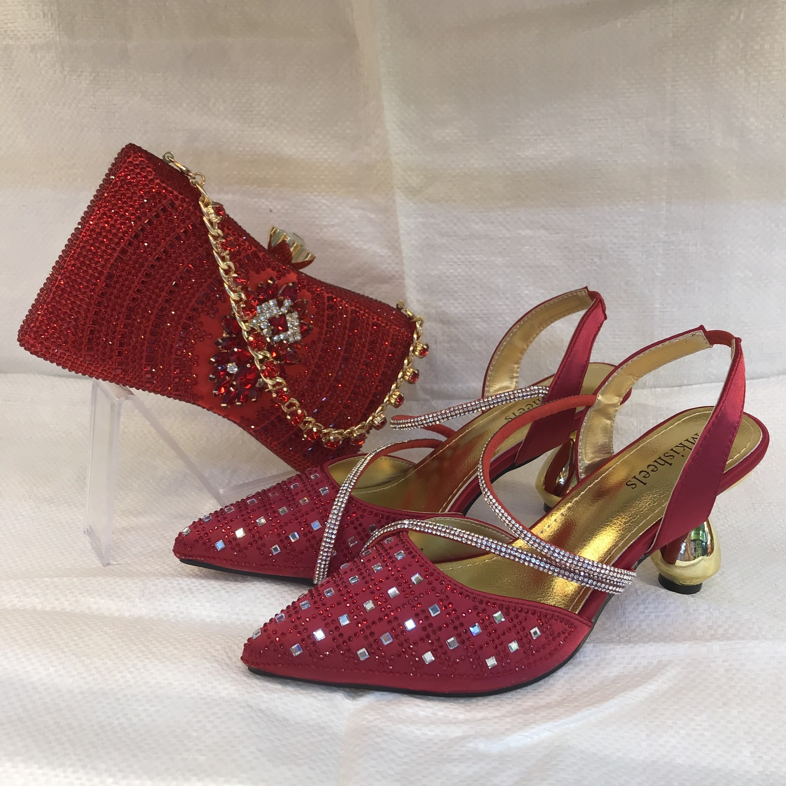 2025 new Dress Shoes Unique Ladies Heel With Match Lady Bag DualPurpose Shiny s Evening Bags Set For Party Or Commute 3742 230823