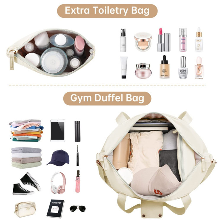 Weekender Bag with Shoe Compartment Travel Tote Overnight Bag Personal Item Bag for Airlines Business Trip