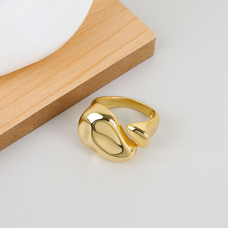 Band Rings Silver Gold Color Concave convex Irregular Width Open Ring Female Fashion Creative Vintage Punk Party Jewelry Gifts 230823