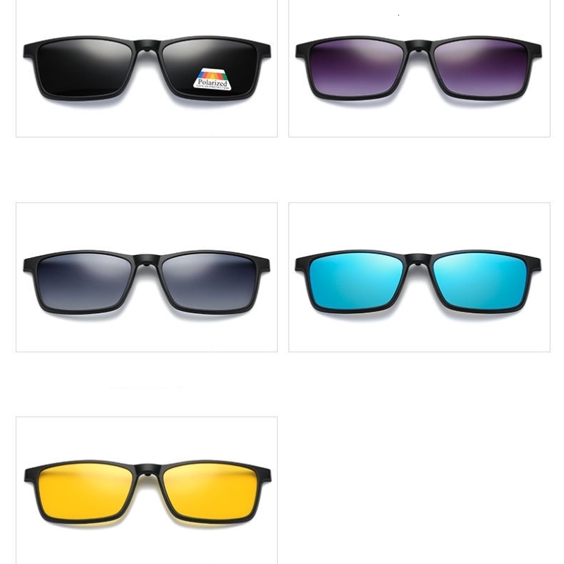 Fashion Sunglasses Frames YIMARUILI Ultra-light 15 Magnetic Suction Polarized Clip Eyewear TR90 Retro Square Optical Prescription Eyeglasses Frame Men