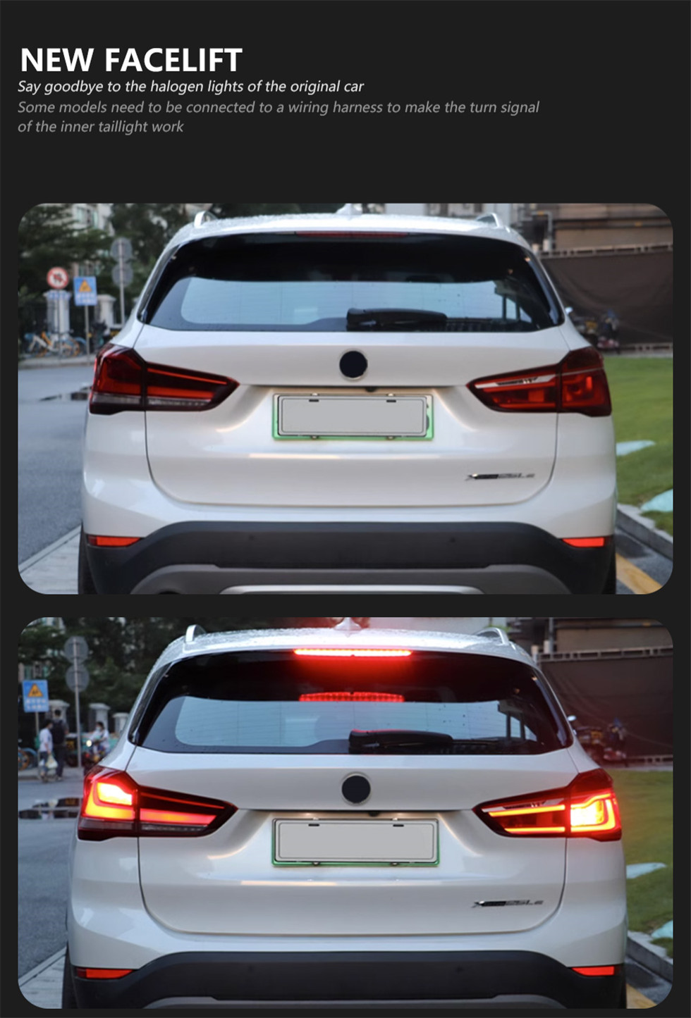 Car Tail Lights For BMW X1 F48 20 16-20 21 LCI Style LED DRL Running Signal Brake Reversing Parking Taillight