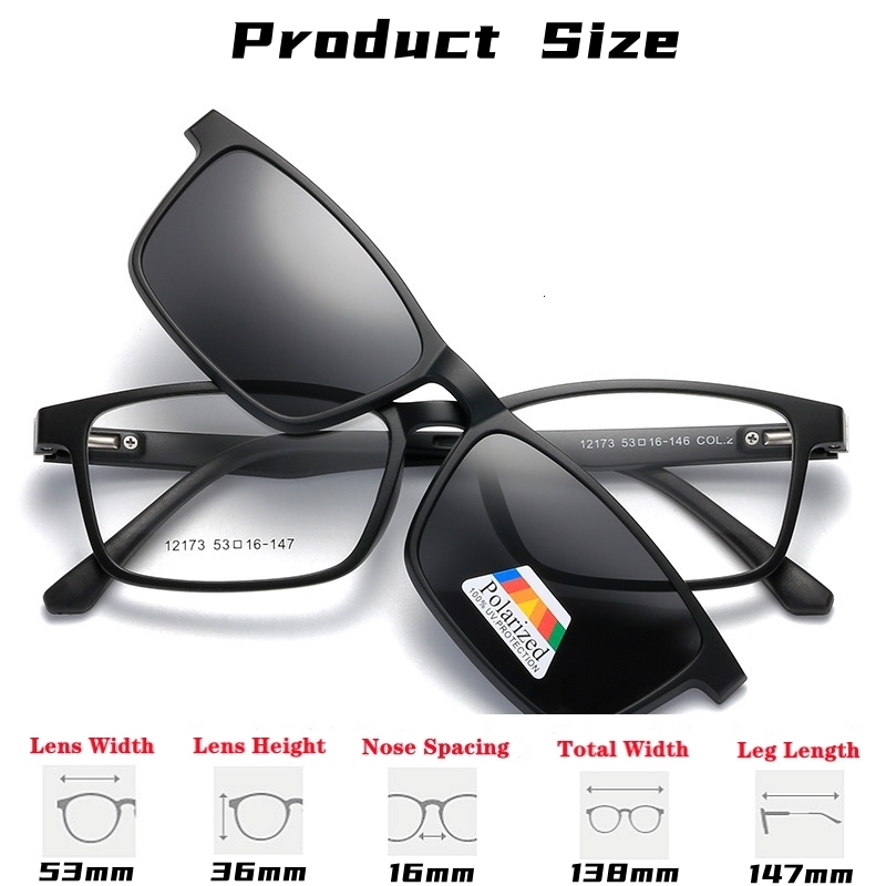 Fashion Sunglasses Frames YIMARUILI Ultra-light 15 Magnetic Suction Polarized Clip Eyewear TR90 Retro Square Optical Prescription Eyeglasses Frame Men