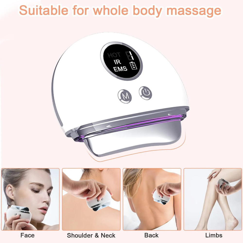 Face Massager Microcurrent Heated Gua Sha Tool Vibration for Anti Aging Improve Contour Acupressure Skin Care 230823
