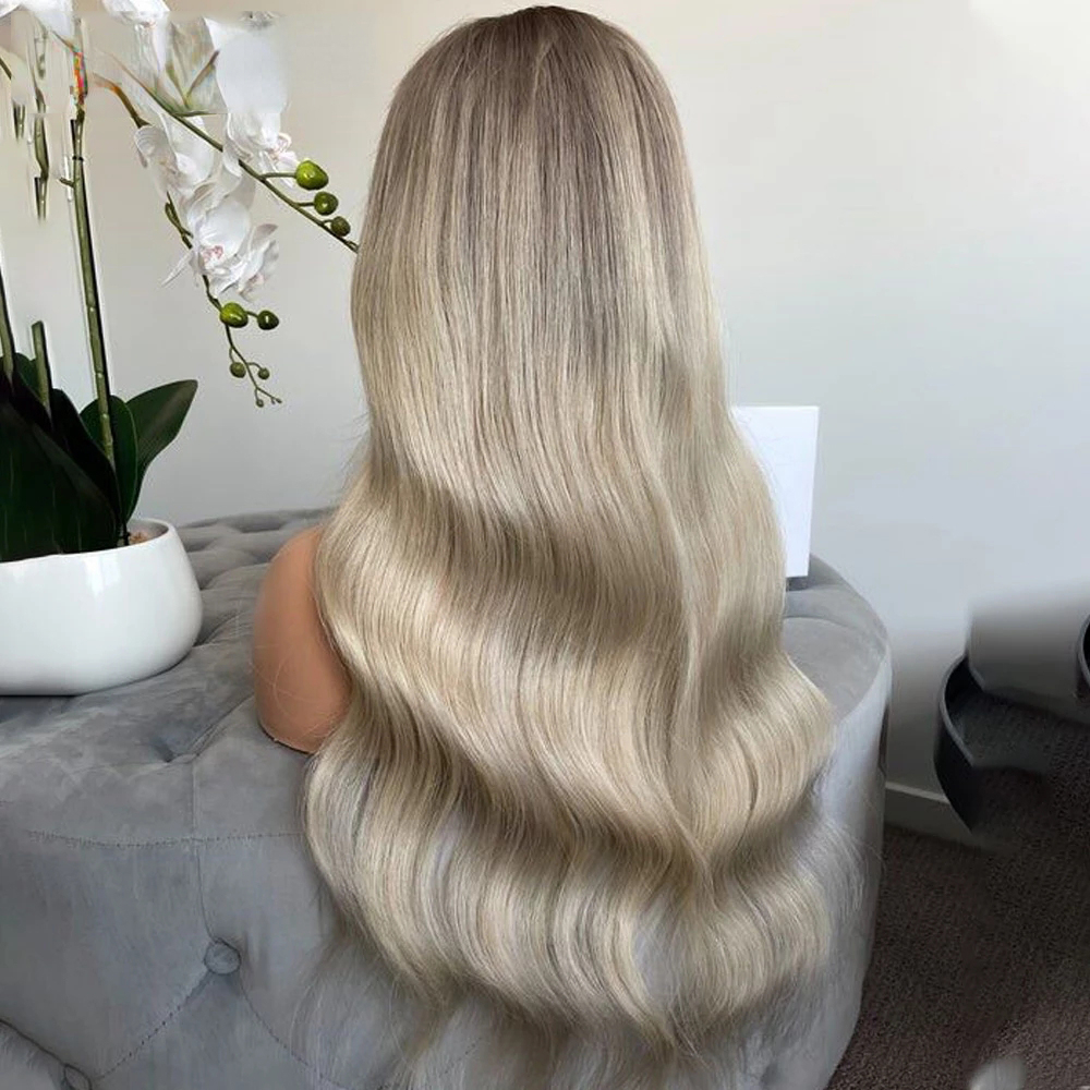 Human Hair Hd Frontal Body Wave Ombre Blonde Color Lace Front For Women Glueless Preplucked Wig 250820
