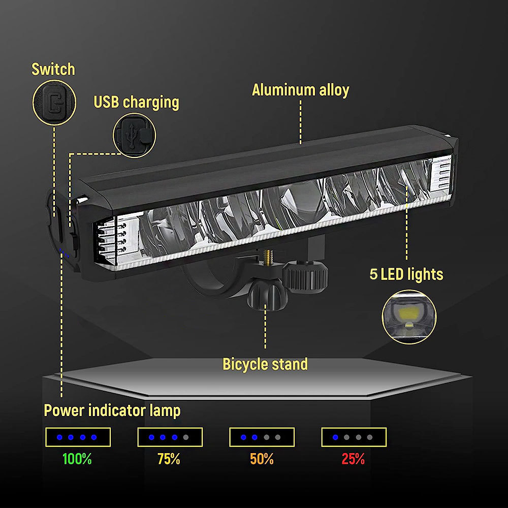 Bike Lights 6000LM Front Light Bicycle Lamp 8000Mah Aluminum Alloy Waterproof Flashlight Usb Charge Mountain Mtb Cycling Accessories 230823