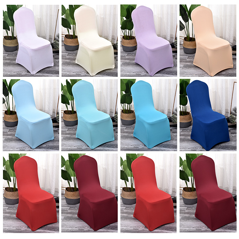 White Chair Covers Polyester Spandex Chair Cover Stretch Slipcovers for Wedding Party Dining Banquet Flat-Front Seat Covers