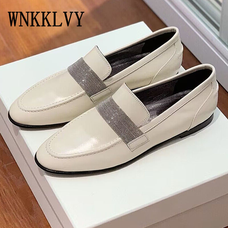 New Dress Shoes Flat Gentleman Style Round Toe Party Casual Shoe Genuine Leather Comfort Loafer Spring Shallow Mouth Walk 230823