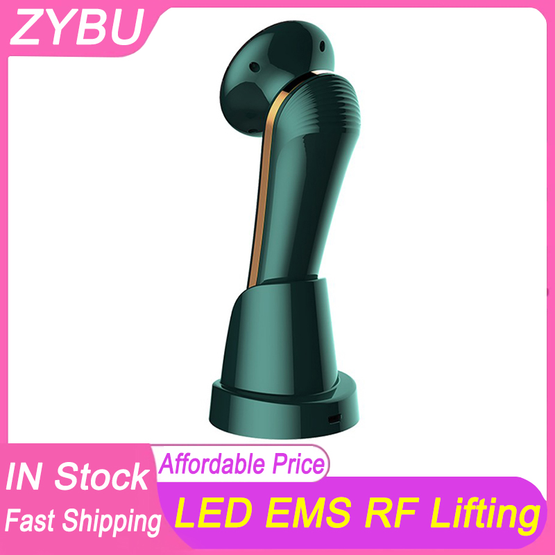 Home Use RF Facial Massage Ultrasonic EMS Face Lift Skin Tightening Vibrating Massager Multifunctional Beauty Instrument Led Light Therapy Anti Aging 
