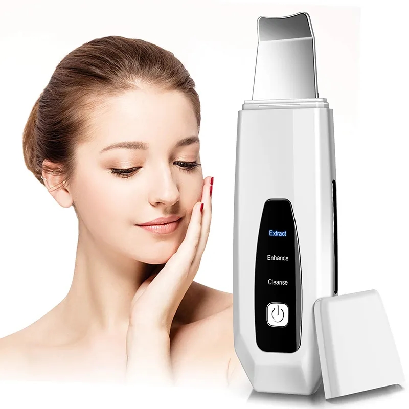 Ultrasonic Skin Scrubber Vibration Face Spatula Blackhead Remover Shovel Clean Cavitation Peeling Facial Lifting EMS Skin Care Treatment Leading IN Nu
