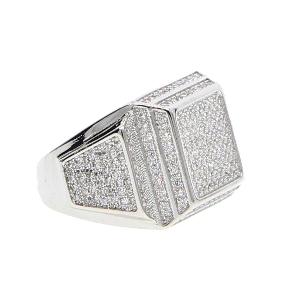 Men's Punk Full CZ Stone Hip Hop Finger Ring - 2024 Jewelry