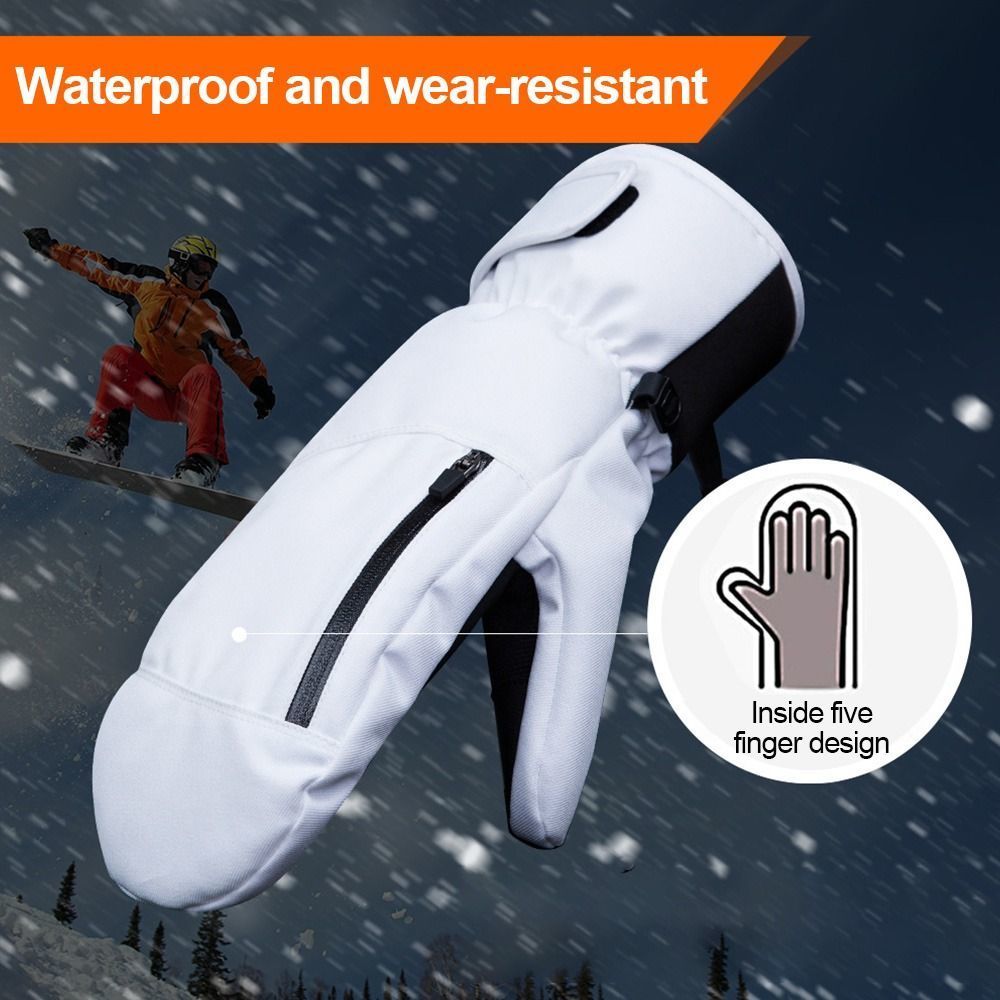 Five Fingers Gloves Men Women Winter Skiing Snowboarding Touch Screen Waterproof Thermal Thick Snow Gloves Snowmobile Warmer Mittens Warm Hand 230822