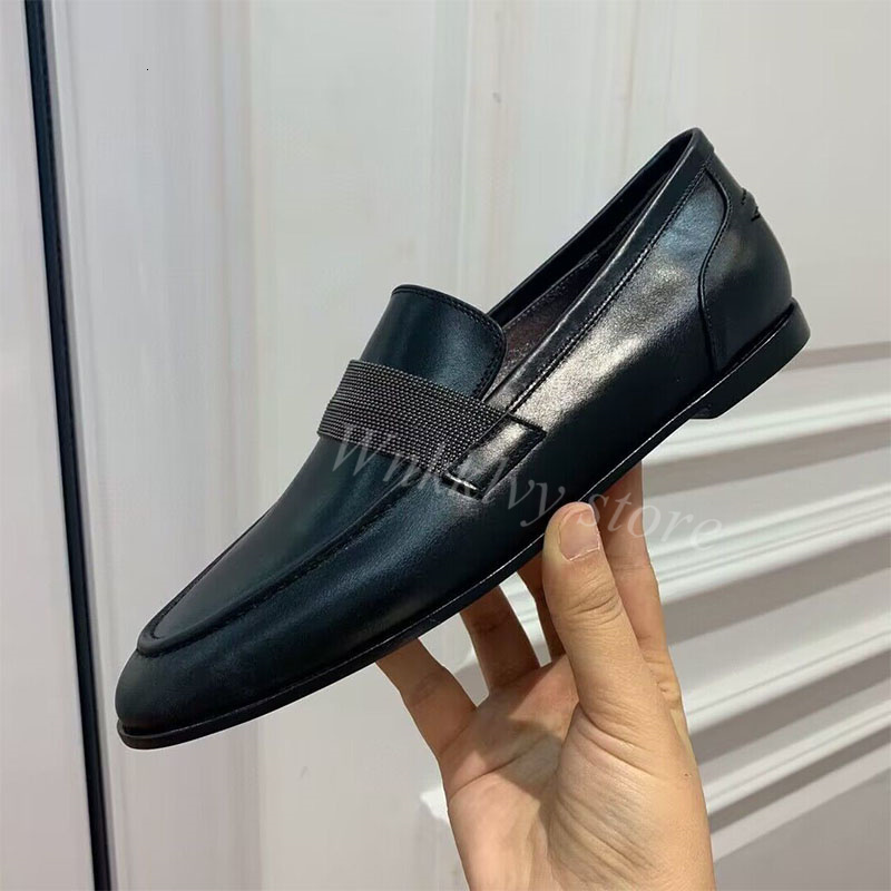 New Dress Shoes Flat Gentleman Style Round Toe Party Casual Shoe Genuine Leather Comfort Loafer Spring Shallow Mouth Walk 230823