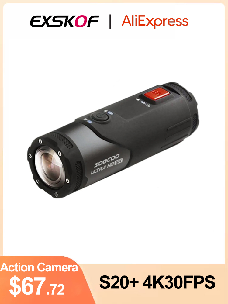Weatherproof Cameras EXSKOF Action Camera 4K 30fps Waterproof Wifi 170 Degree Angle Motorcycle Bicycle Helmet Camcorder Sports Video 230823
