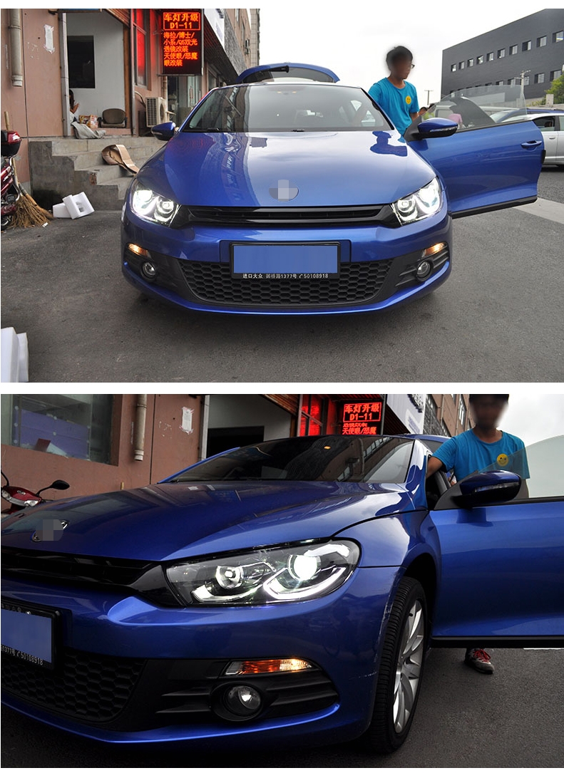 Front Headlight For VW Scirocco 20 08-20 18 Upgrade LED Far and Near Lights LED Running Headlamp Streamer Turn Signal