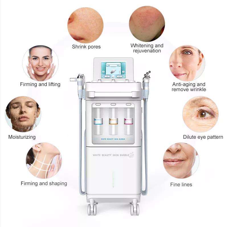 Top sale Deep Clean Skin Facial Equipment 9 in 1 White beauty skin bubble machine Hydro Dermabrasion Machine