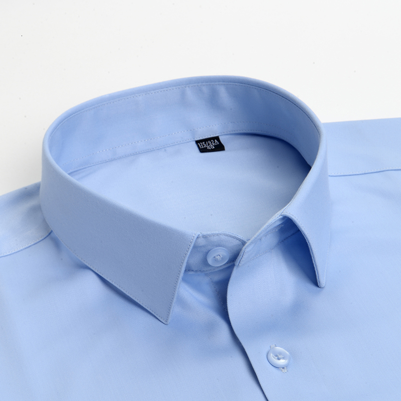 Men's Casual Shirts Bamboo Fiber Men Dress Shirt for Office Business Soft Comfortable Man's Plaid Long Sleeve StretchMale Clothing No Pocket