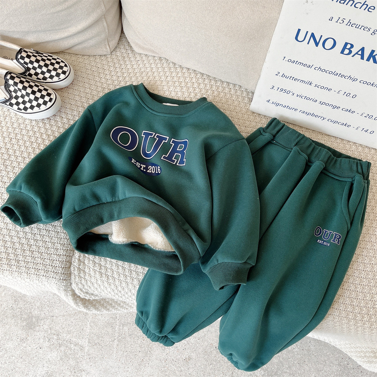 Clothing Sets Winter Baby Girls Boys Alphabet Fleece Sweatshirt Sweatpant School Kids Tracksuit Child 2 Piece Outfits Jogging Suit 1 9 Years 230823