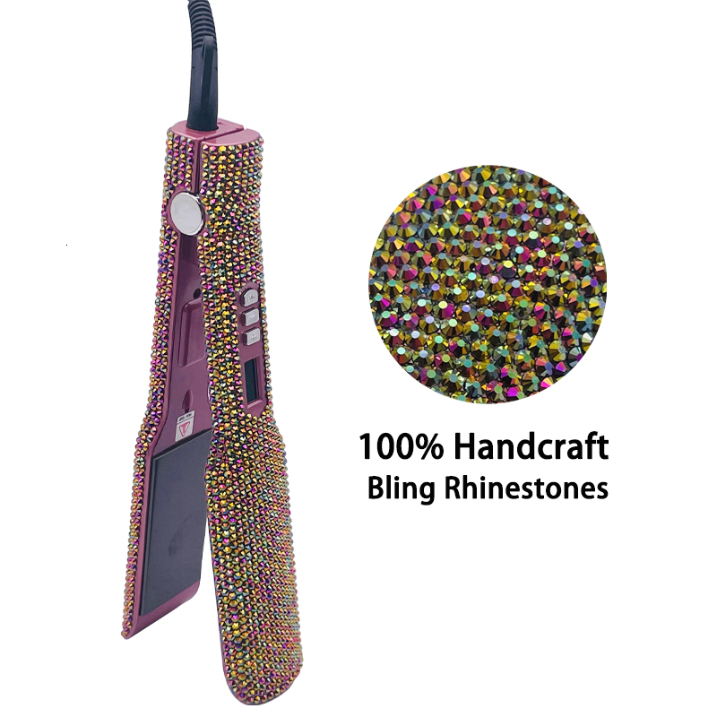Hair Straighteners Straightener 2 Inch Crystal Flat Iron Professional Nano Plate Straightening MCH Instant Heat up 480 230823