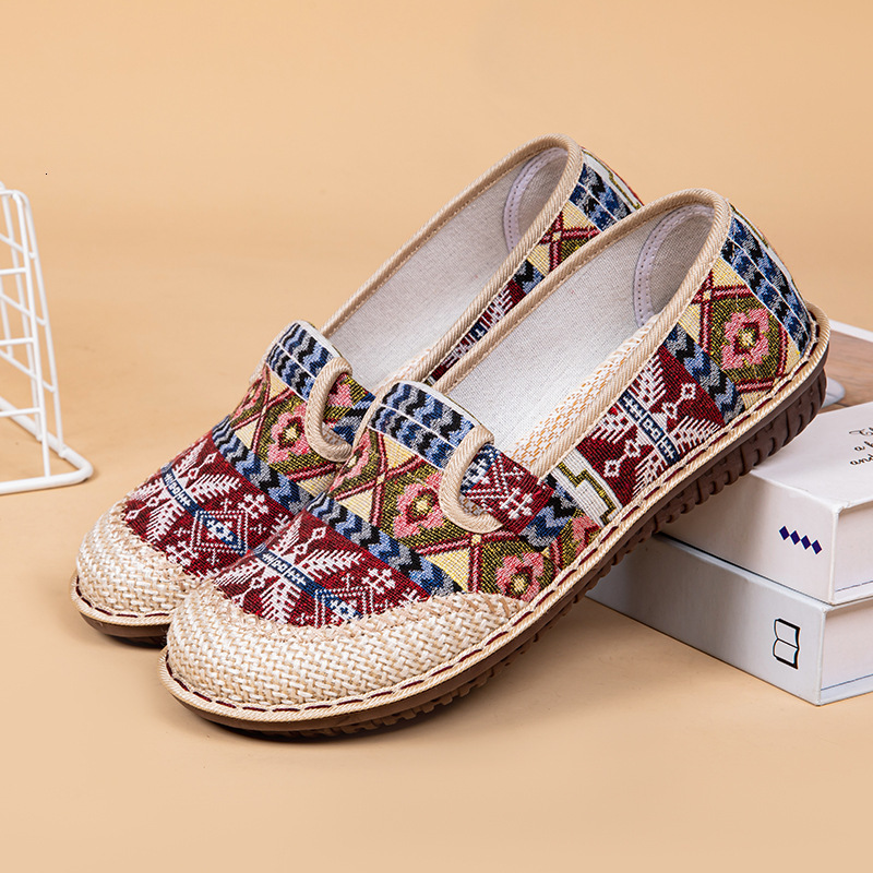 Dress Shoes 2023 Summer Ladies Casual Comfort Bohemian Slip On Lazy Female Womens Flat Canvas Strap Loafers Straw New Espadrilles 230823