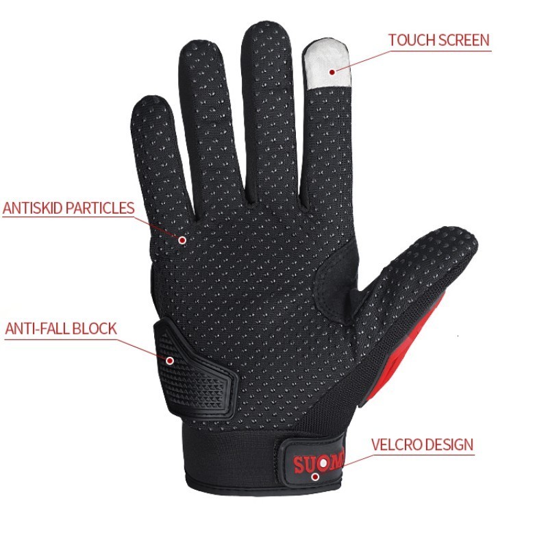 Five Fingers Gloves Suomy Series Full Finger Motorcycle Gloves Summer Breathable Mesh Moto Bike Cycling Men Women Touch Screen Motocross Guantes 23082