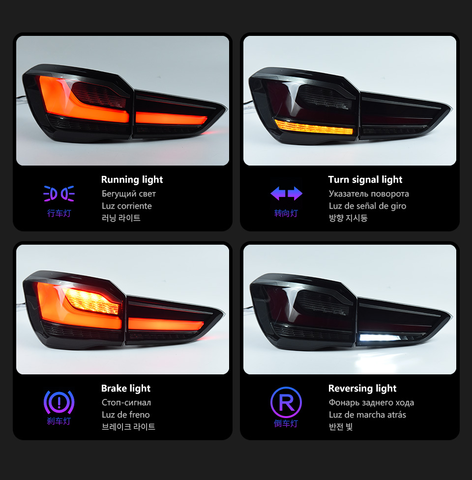 Car Tail Lights For BMW X1 F48 20 16-20 21 LCI Style LED DRL Running Signal Brake Reversing Parking Taillight