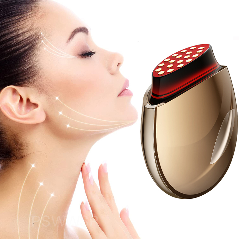 Face Massager Collagen Regeneration EMS Beauty Instrument Red Light Lifting Tighten Cannon Skin Rejuvenation Machine 230823