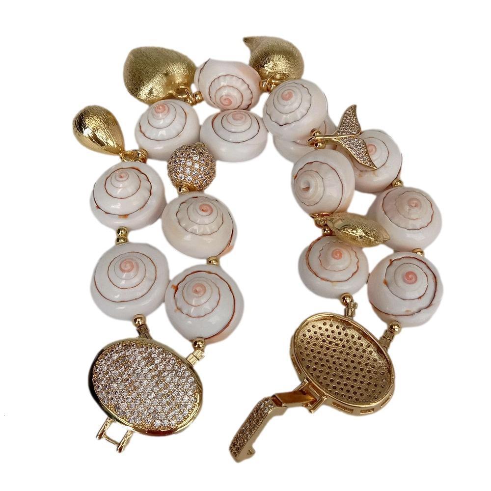Charm Bracelets YYING 2 Strands Natural Sea Shell Brushed Cz Pave Beaded Bracelet Jewelry For Women 230822