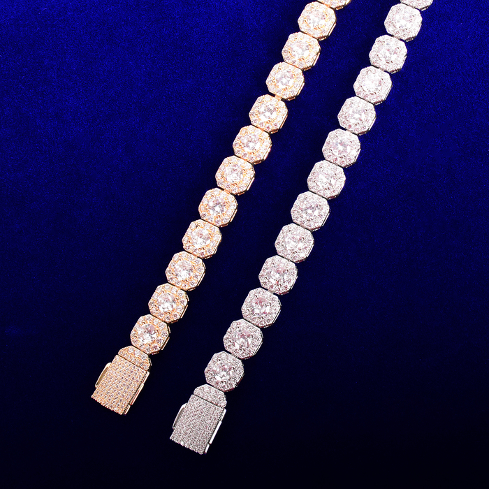 Charm Bracelets Bubble Letter Clustered Tennis Bracelet for Men Real Gold Plated Hip Hop Jewelry Iced Out Trend 230822