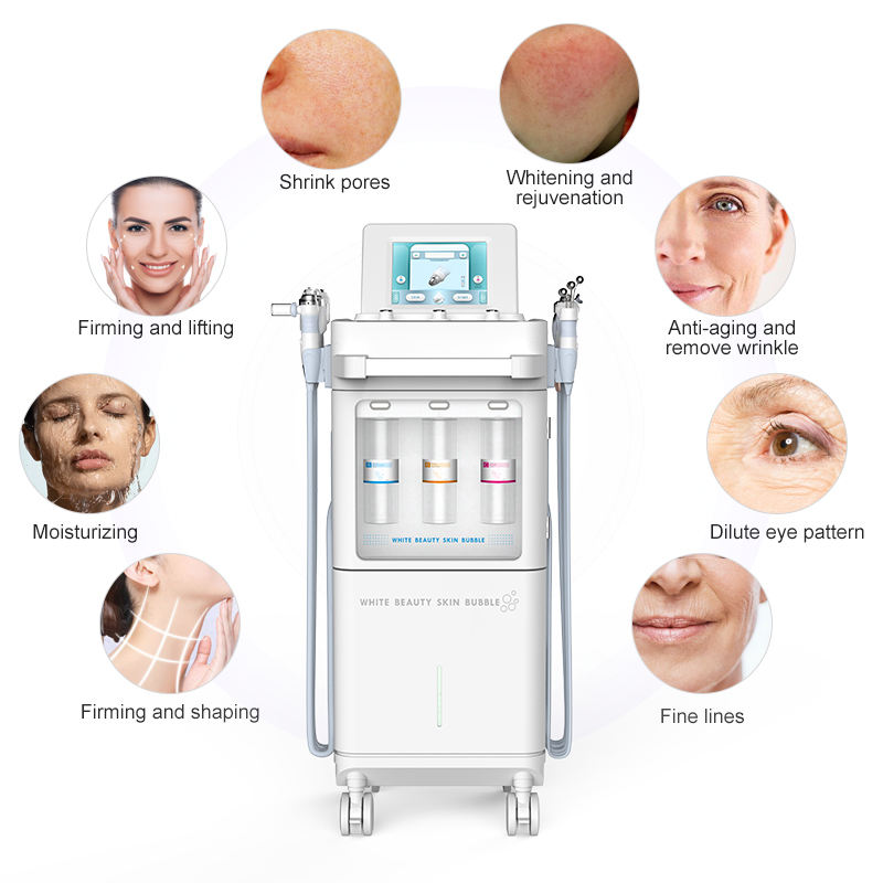 9-in-1 Hydrogen Aqua Peel Water Dermabrasion RF Ultrasonic BIO Skin Lift Oxygen Jet Peel Machine with Mousse Bubble Pen