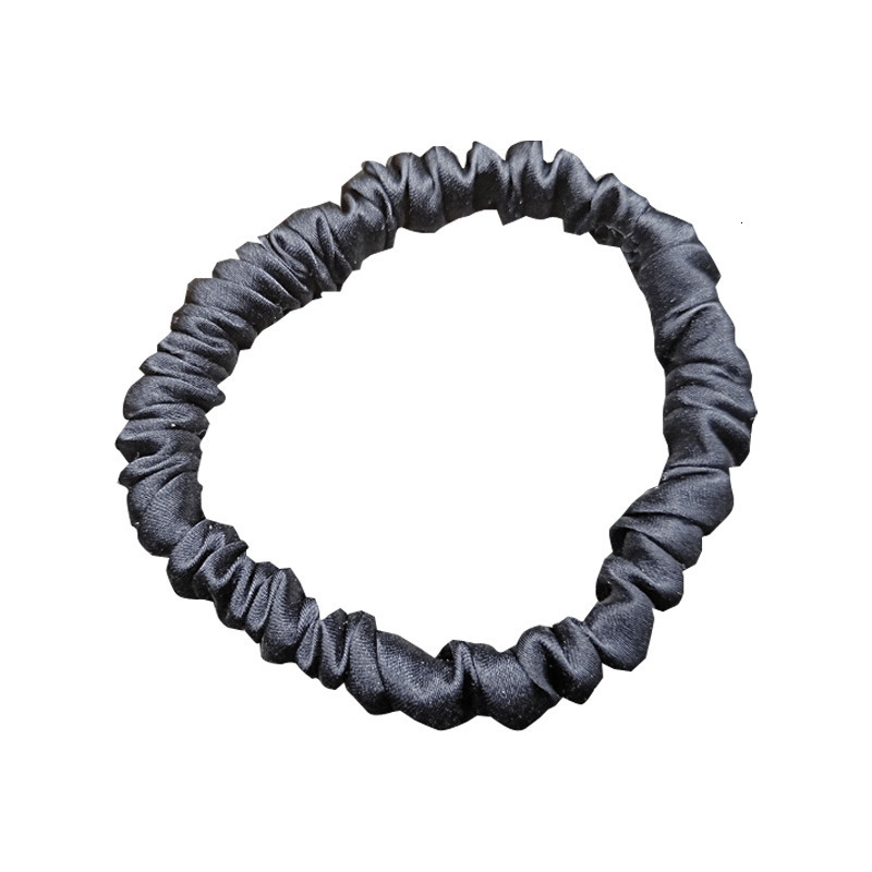 Headbands 100% Pure Silk Womens Hair Scrunchie Hairband 1cm wide Elastic Band Ponytail Holder Accessories 230823