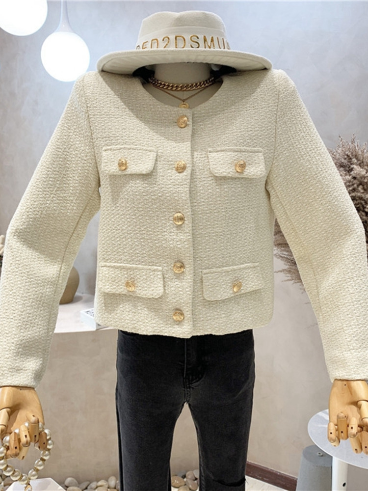 Women s Jackets Autumn Winter Small Fragrant Tweed Jacket Coat Women Vintage Woolen Short Coats Streetwear Elegant Casual Slim Outwear Crop Top 230822