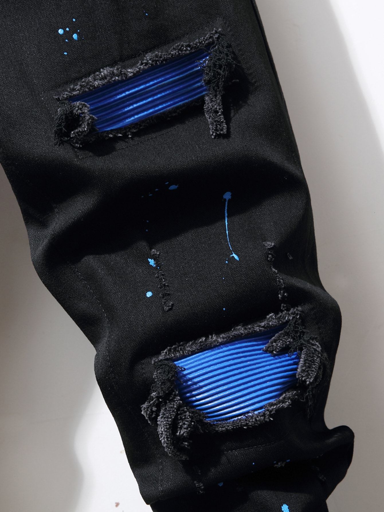 Men s Jeans Cool Ripped Skinny Trousers Stretch Slim Denim Pants Large Size Hip Hop Black Blue Casual Jogging for Men 230823