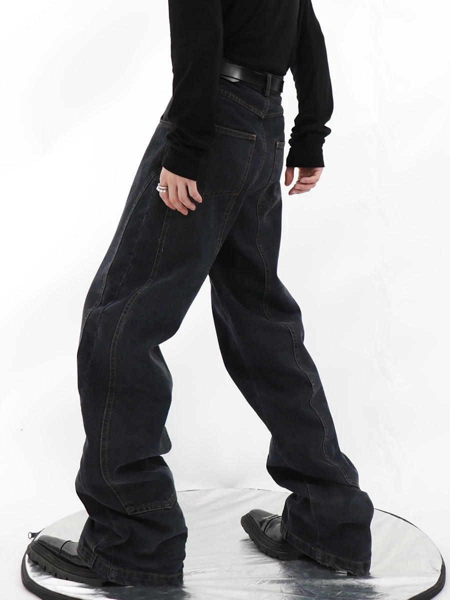 Men s Jeans 2023 style jeans unisex y2k tooling denim straight wide leg pants trend personality loose couple trousers streetwear 230823