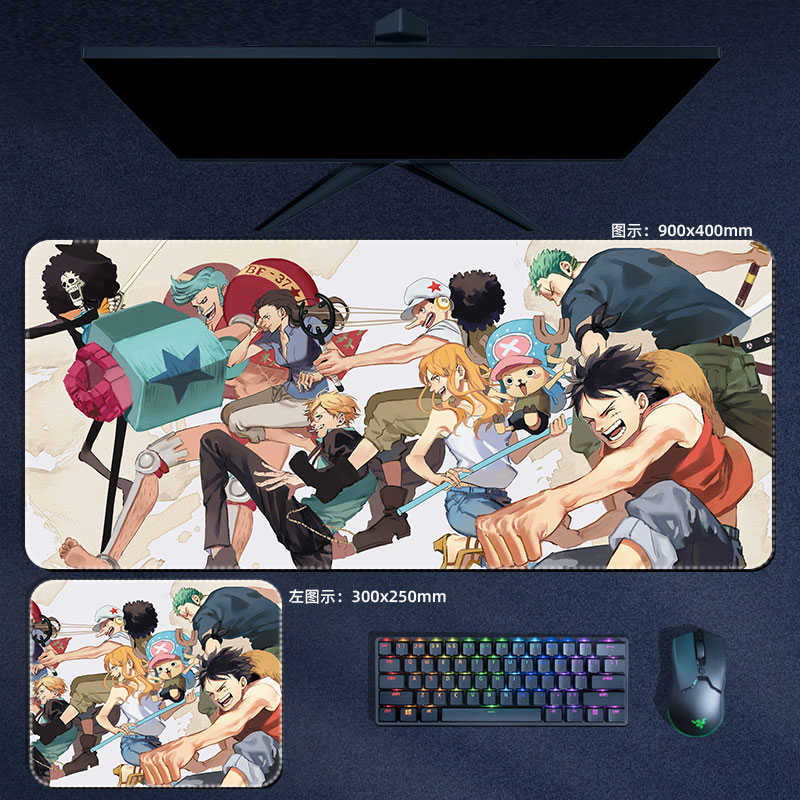 Mouse Pads Wrist Anime One Piece XXL MousePad Shanks Sanji Water Law Large Mouse Pad Manga Computer Padding Accessories Desk Mat R230823